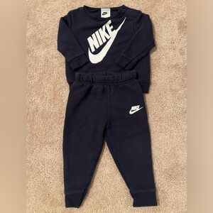 Nike Navy Blue Cotton Sweatshirt/Sweats Set